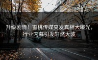 升级剧情！蜜桃传媒突发真相大曝光，行业内幕引发轩然大波