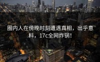 圈内人在傍晚时刻遭遇真相，出乎意料，17c全网炸锅！